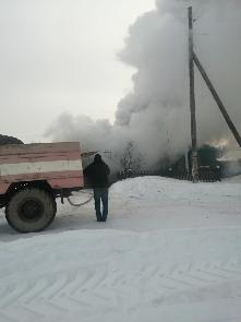 16 февраля 2022г. в 14:13 на телефон 112 поступило сообщение о пожаре в Куйтунском районе в с. Каразей по ул. Мира.