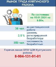 Рынок труда Куйтунского района на 15 января 2021 года