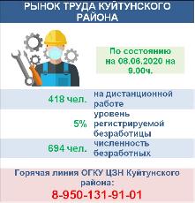 Рынок труда Куйтунского района на 08.06.2020